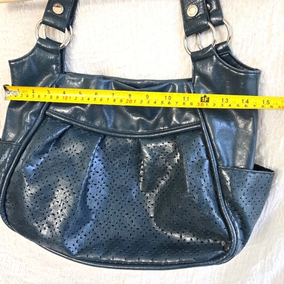 Nine WEST Women's HandBag Green  Size L Tote Chic Casual ‎ Y2K W16" x H11" x D5" - Picture 10 of 16